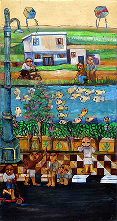 A Lovely Day, 2010, oil tempera on wood, 100 x 70 cm