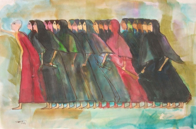 Women of Egypt, Rise, 2011, mixed media on paper, 40 x 60 cm
