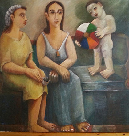 Coffee Cup Reader, 2012, oil on canvas, 122 x 122 cm