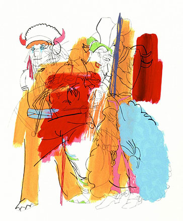 The Cowboy, 2002, screenprint with hand painting, 72 x 57 cm