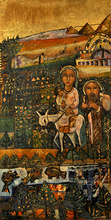 The Holy Family, 2012, oil tempera on wood, 120 x 60 cm