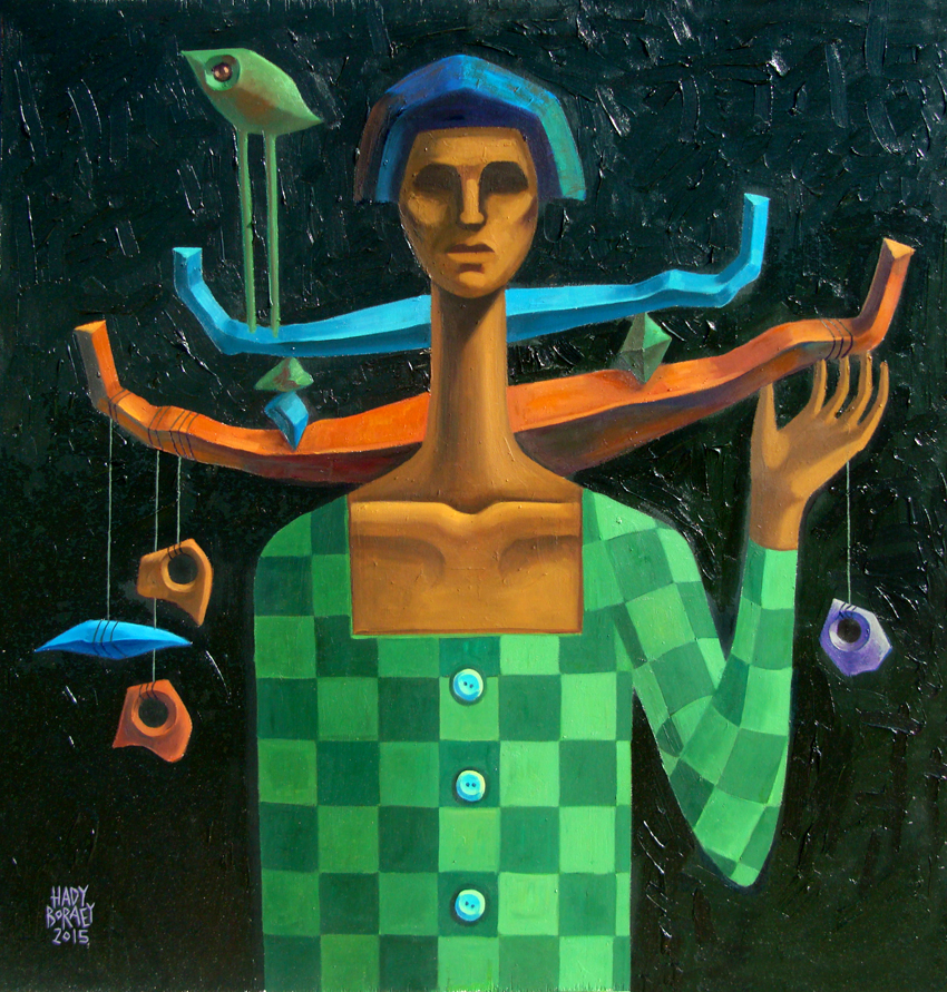 At The Gate Of The Village I, 2015, Oil on wood  80 x 80 cm