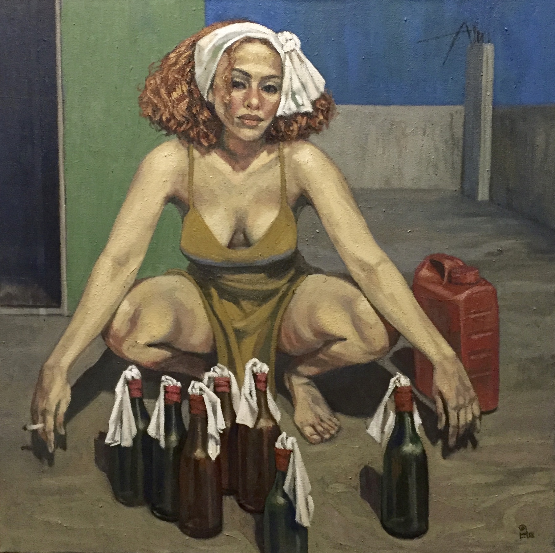 MOLOTOV, 2018,  70×70 cm, oil on canvas