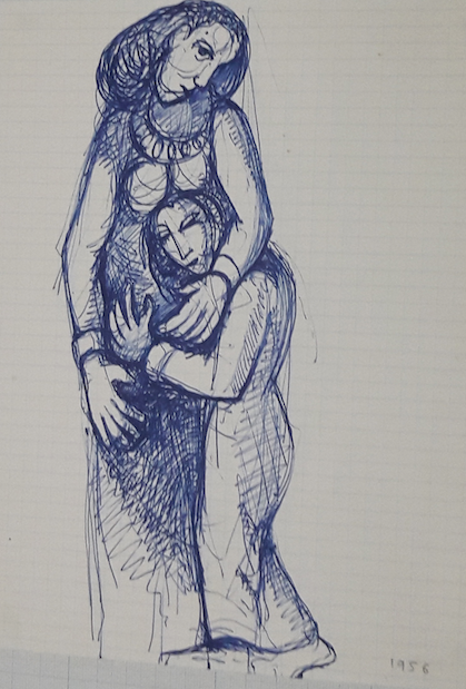 Femme et Enfant, 1956. Pen on paper, [SR-128-R]