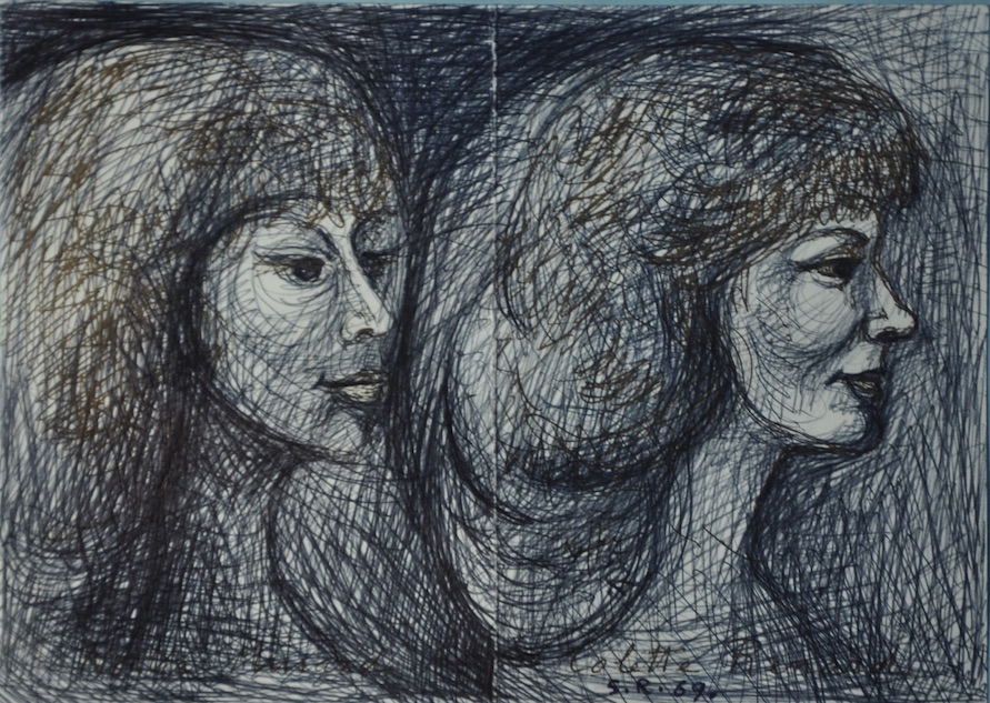 Two Women, 1969. Pen pencil on paper, 15x20cm [SR-159]