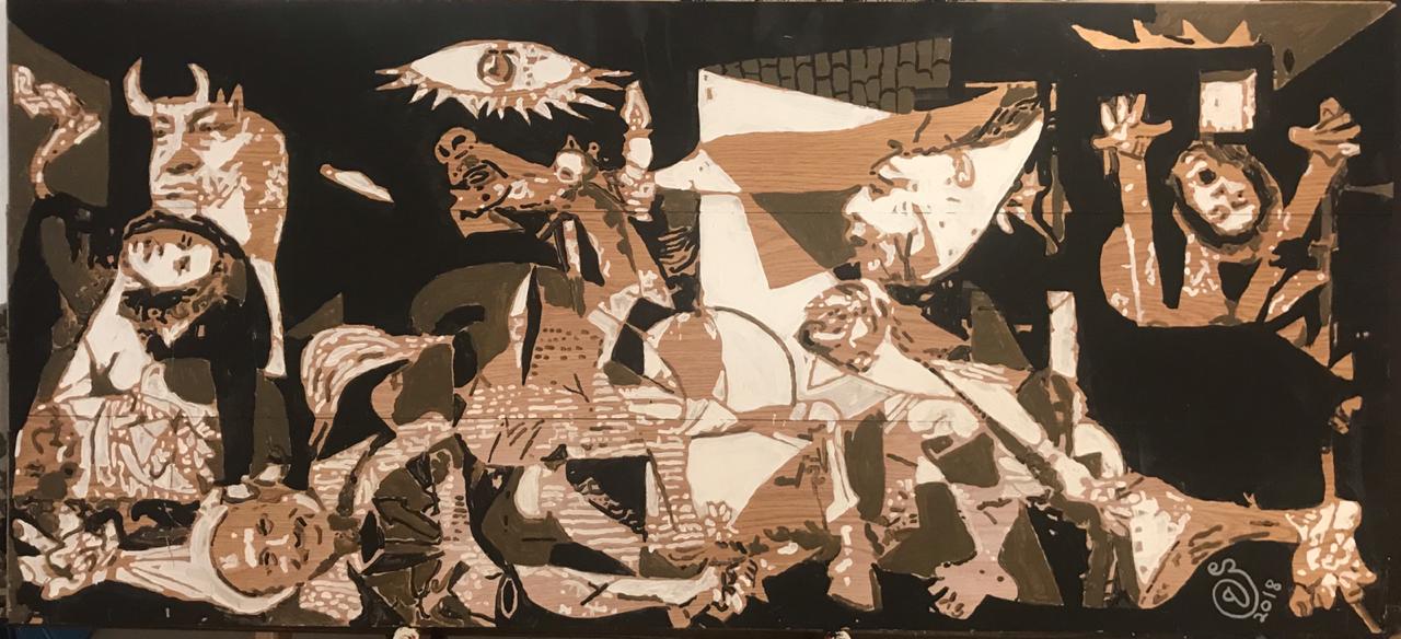 Guernica to Tahrir, acrylic on HDF, 130 x 60cm