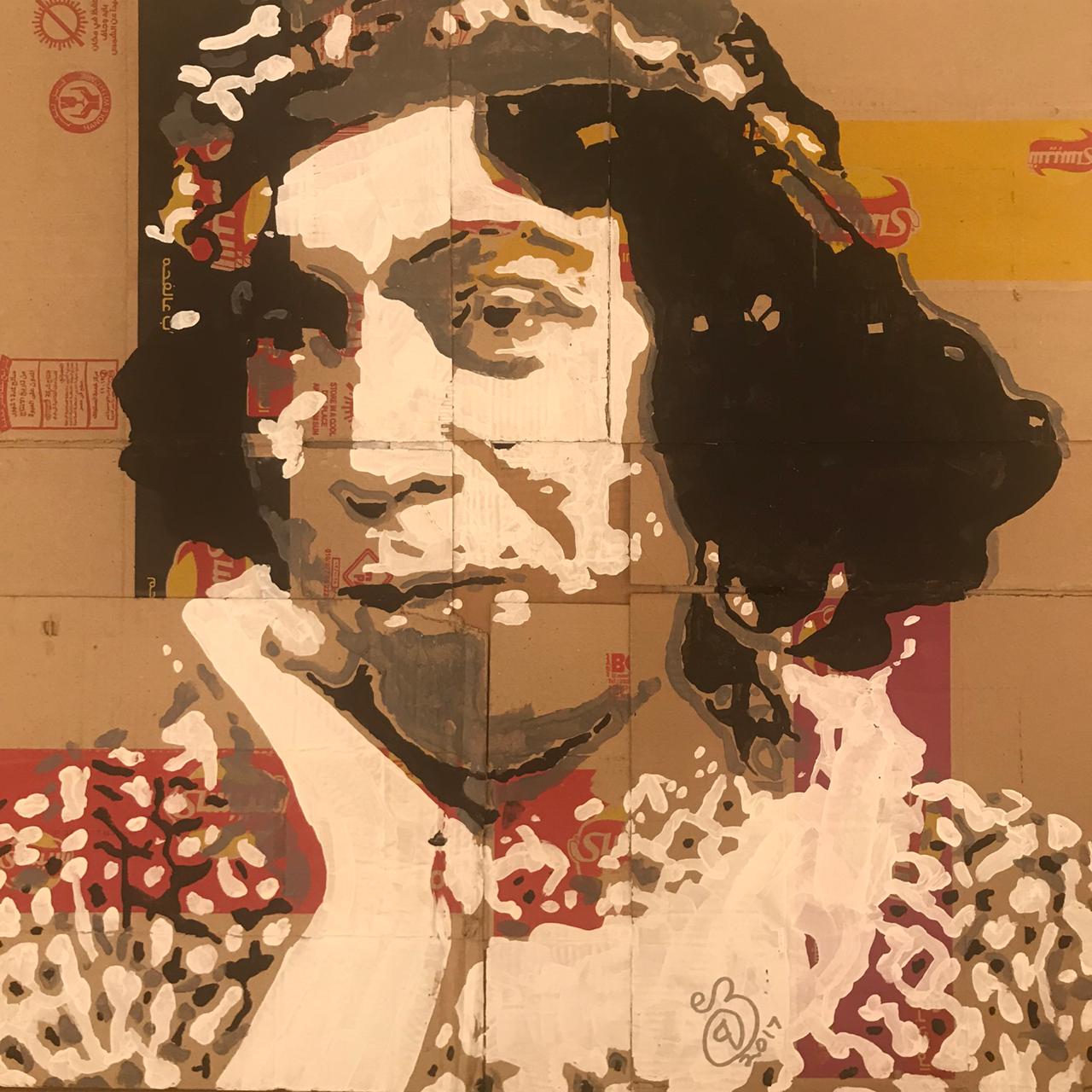 Miss Hanafi, acrylic on cardboard, 90 x 90cm