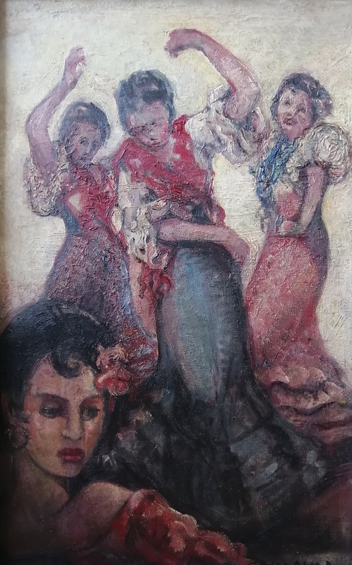 Emma Caly Ayad, Dancers, undated. Oil on canvas 35 x 55 cm Signed