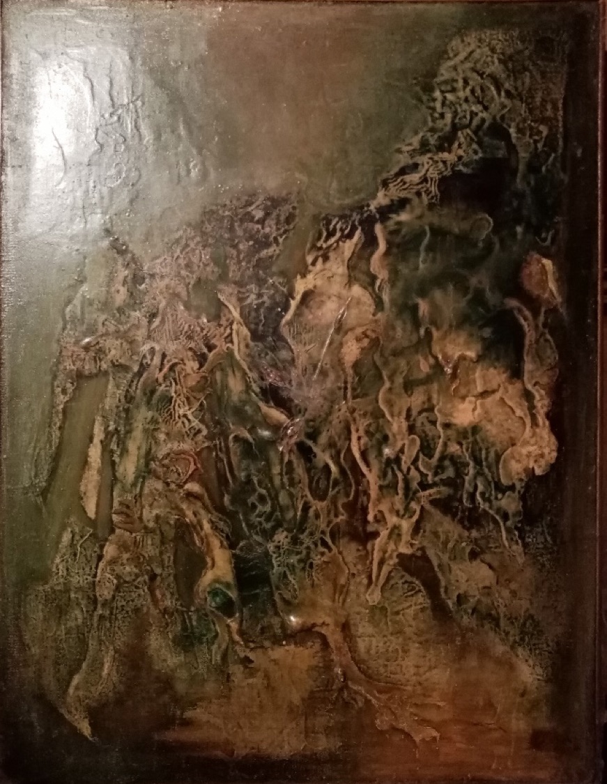 Khadiga Riaz/Riad (1914-X). Untitled, 1964. Oil on wood 80 x 60 cm Signed and dated