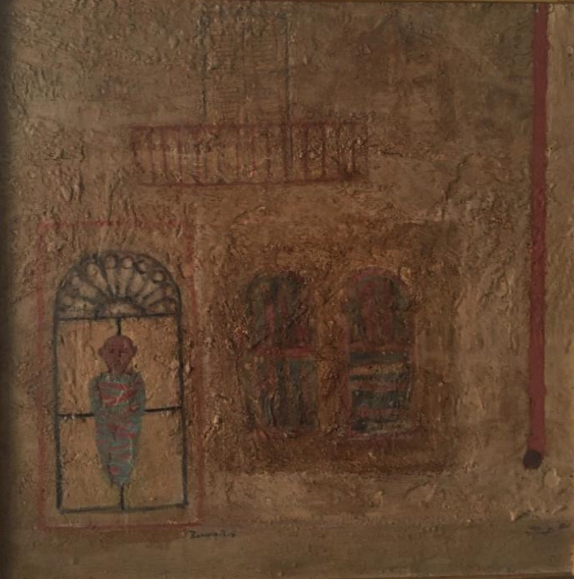 Zakaria El Zeiny (1932-1993). Untitled, 1981. Oil on board 60 x 60 cm AMA-196