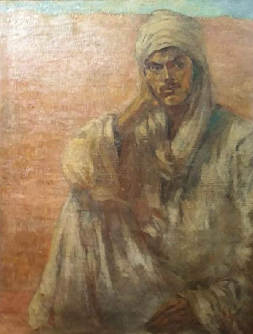 RAGHEB AYAD (1882-1982) (Fellah), 1944  Oil on canvas 90 x 70 cm Signed R. Ayad and dated lower right