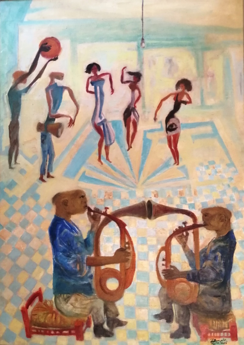 Hamed Nada (1924-1990), Heated Music, 1981. Oil on canvas 100 x 70 cm. Signed and dated AMA-148