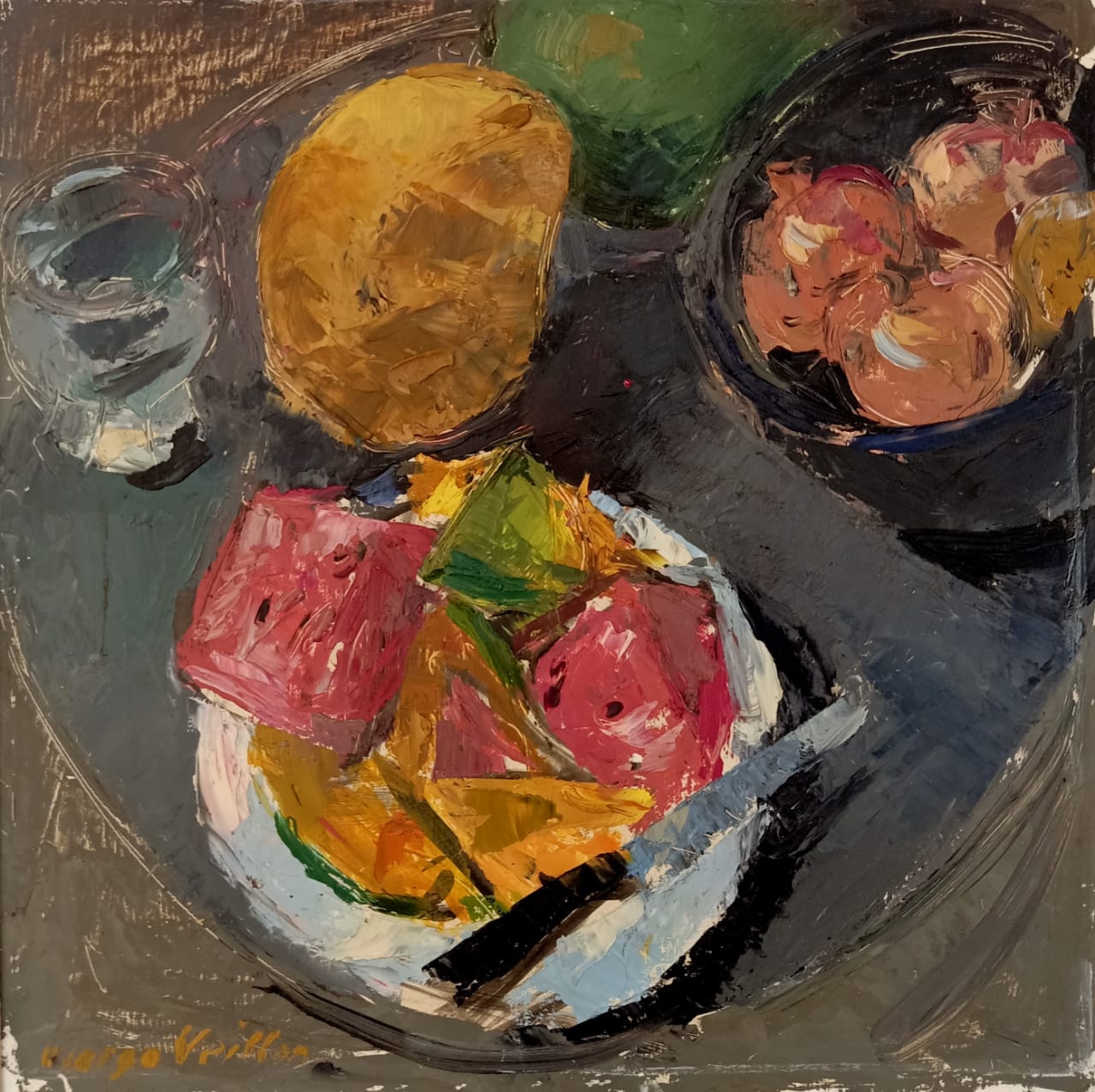 MARGO VEILLON (1907-2003) 50 x 50 cm Oil on wood Signed lower left