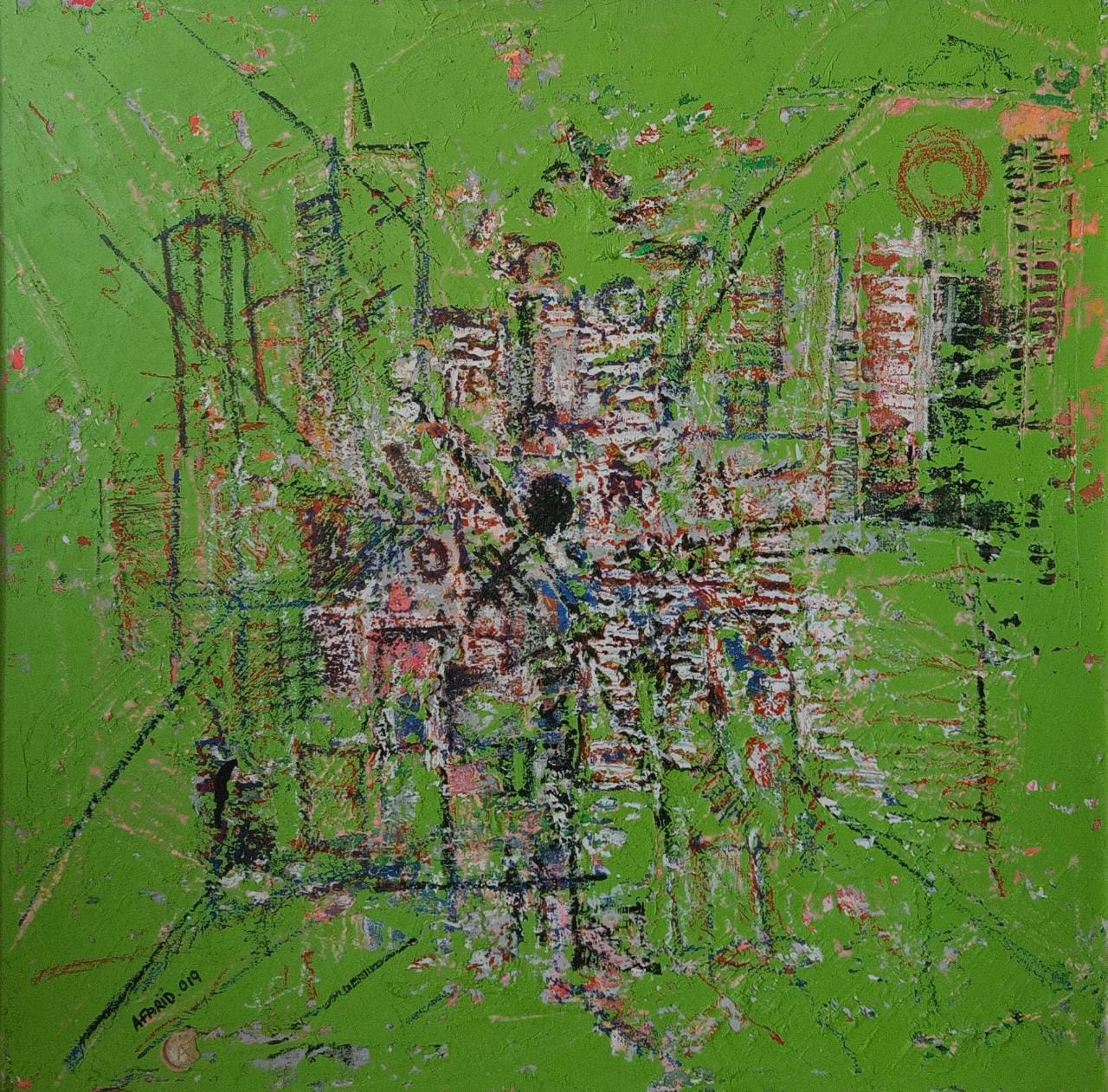 AHMED FARID / Untitled / 80 x 80 cm / Oil on canvas / LE 80,000 / USD 5,100 / PALESTINE-104