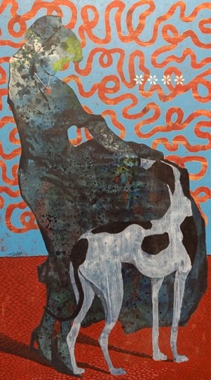 JAMAL BASSIOUNI / Untitled / 140 x 80 cm / Acrylic on canvas / LE 14,000 / USD 900 / PALESTINE-137