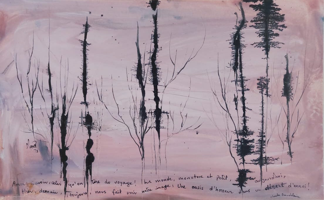 Chant Avedissian, untitled, Watercolor on paper. Signed, 1973. 39 x 24 cm