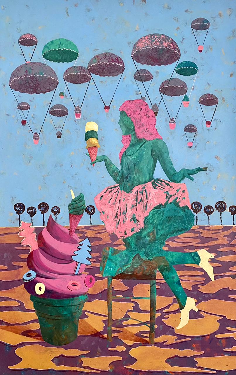 Jamal Bassiouni “Wonderland” 2021 130 x 80 cm Acrylic on canvas, JB209