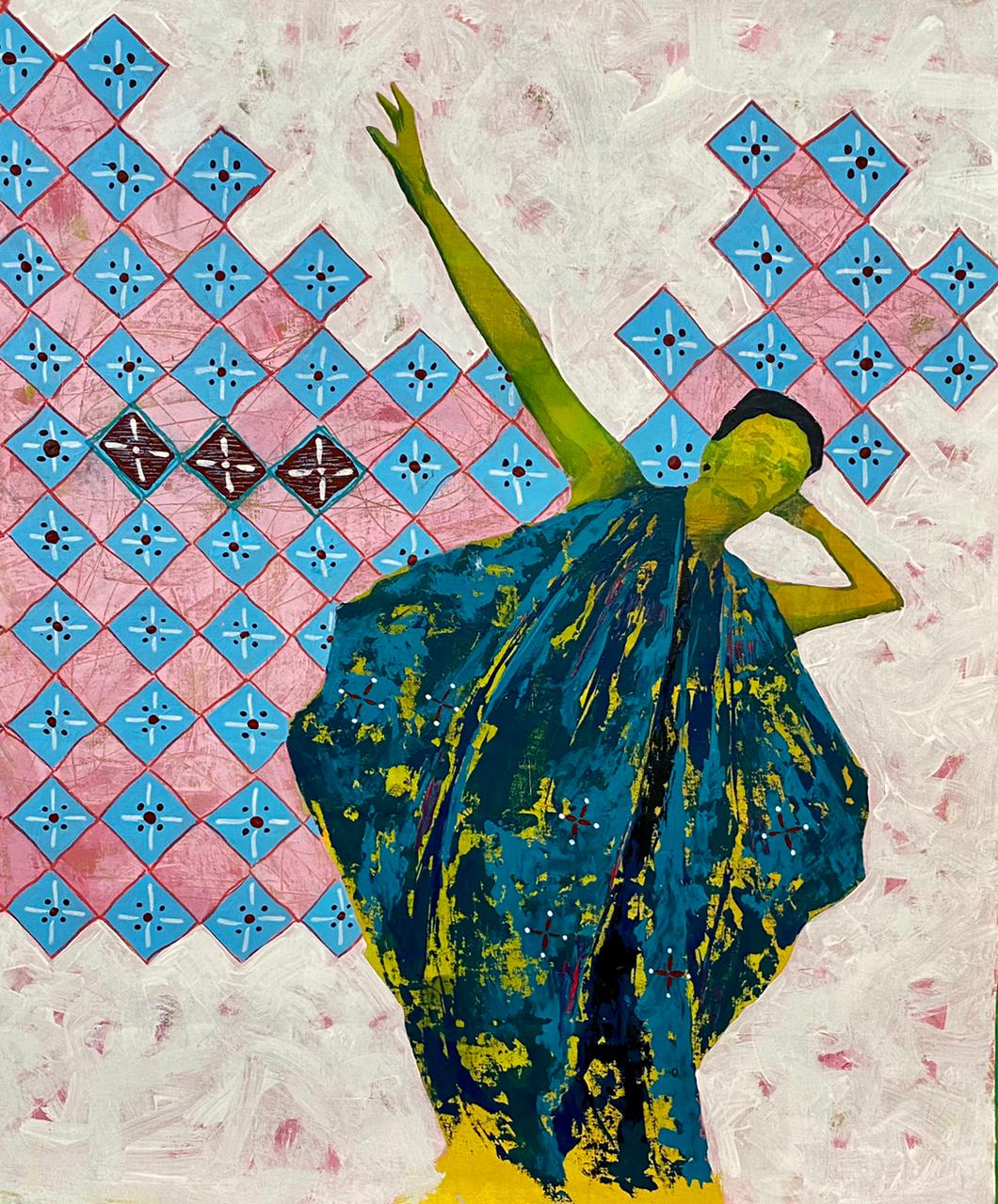 Jamal Bassiouni “Freedom without restraint”  2021 70 x 60 cm Acrylic on canvas, JB204