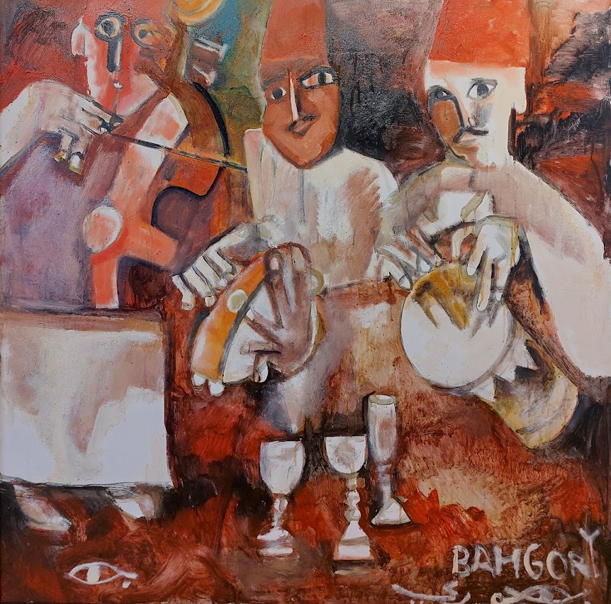 George Bahgory Fer’a Musikiyya  Oil on canvas 120 x 120 cm Signed