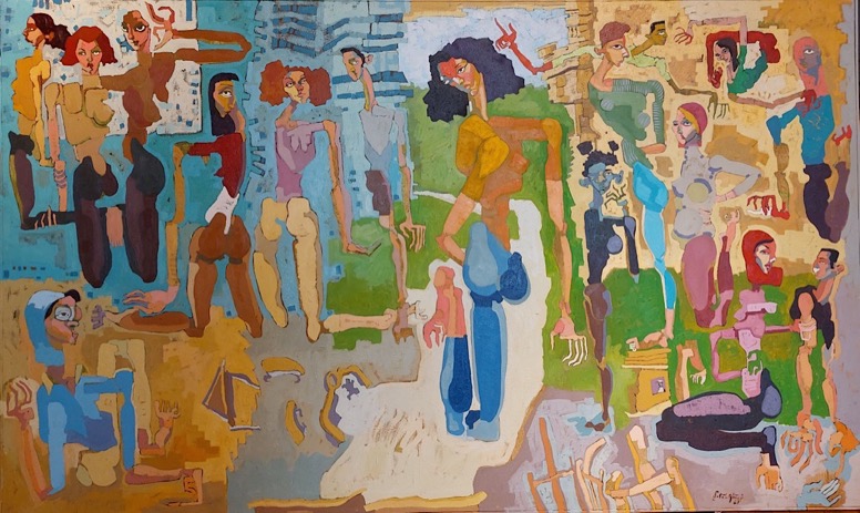 Salam Yousry, “2000”. Oil on canvas 250 x 150 cm