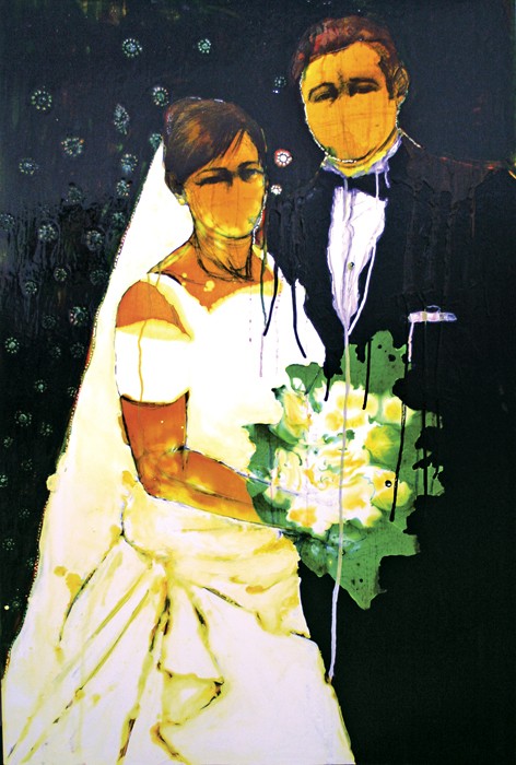 Weaam El Masry, Relationship III (2012), 120×80, mixed media on cardboard