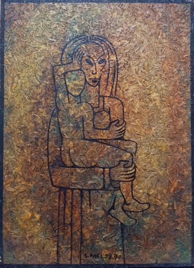 Samir Rafi-Oil on wood-39 x 28 cm-Signed and dated 1970 SR-207