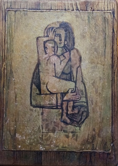 Samir Rafi   Oil on wood 33 x 24 cm Signed and dated 1957 SR-213