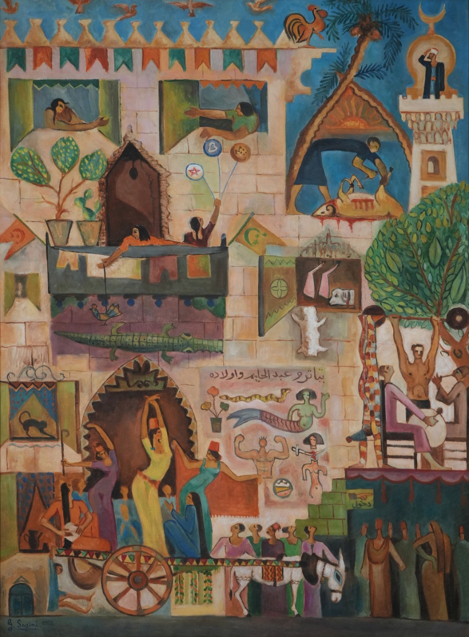 Gamal El Saginy (1917-1977)  90 x 70.5 cm Oil on canvas Signed and dated  G. El Sagini 1952  MG-195-AH