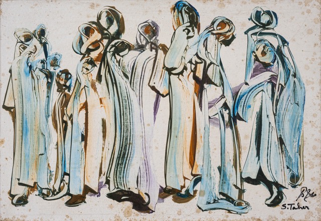 SALAH TAHER  (1911-­‐2007)  23 x 33 cm   Oil on paper Signed in English and Arabic  bottom right